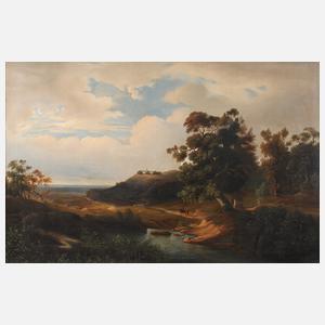 Joseph Hülser, attr., Romantische Flusslandschaft