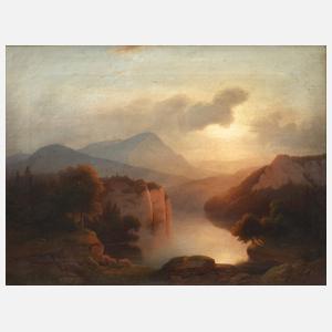 Edmund Koken, Romantische Landschaft mit See