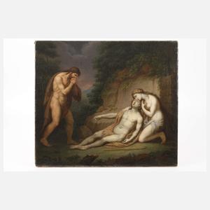 János Mihály Hesz, attr., Adam & Eva betrauern Abel