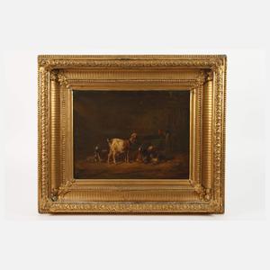 Louis Reinhardt, attr., Im Ziegenstall