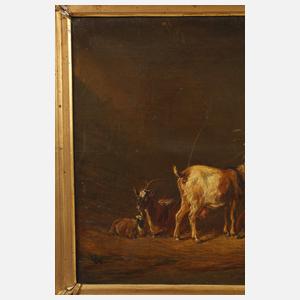 Louis Reinhardt, attr., Im Ziegenstall