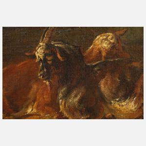 Louis Reinhardt, attr., Im Ziegenstall
