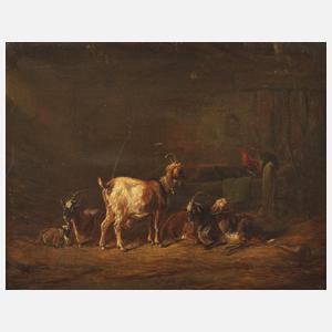 Louis Reinhardt, attr., Im Ziegenstall