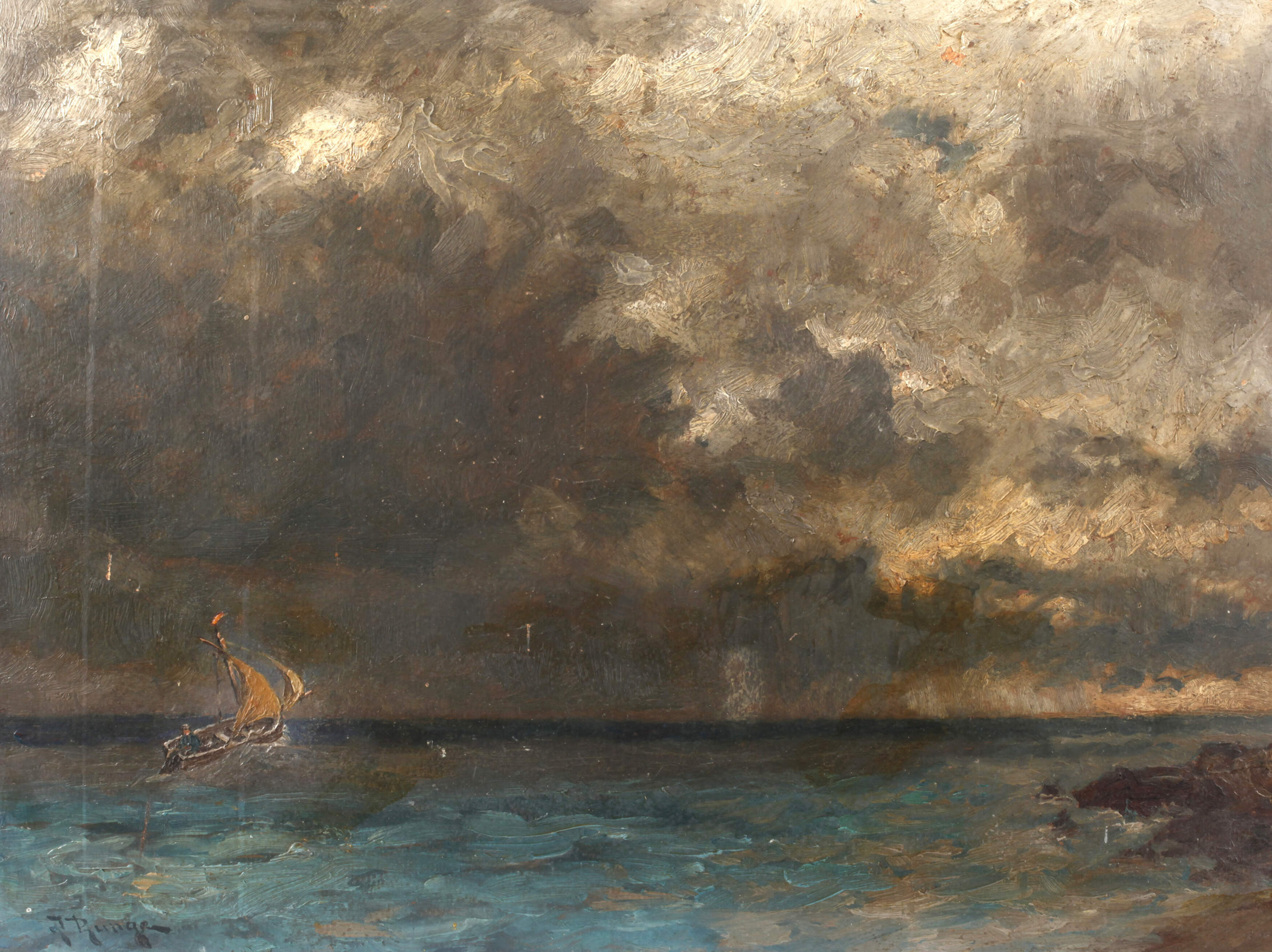 Julius Runge, Unwetter vor der Küste