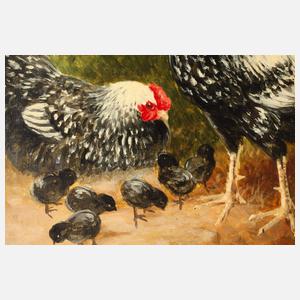 Otto Scheuerer, Hühnerfamilie