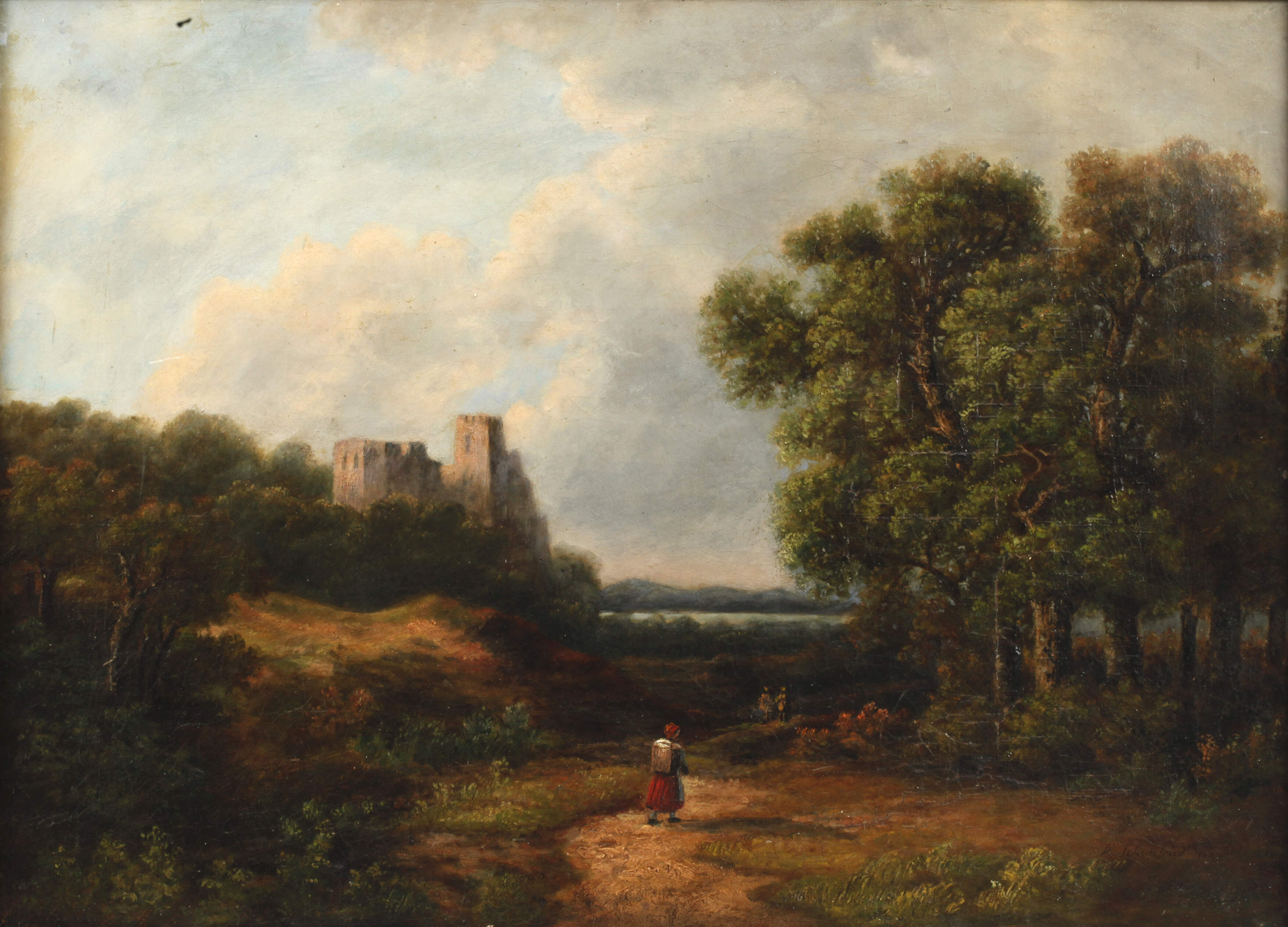 Dominik Schuhfried, attr., Burg in Sommerlandschaft