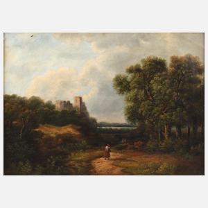 Dominik Schuhfried, attr., Burg in Sommerlandschaft