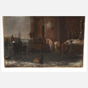 Niederländisches Eisvergnügen vor Festungsanlage