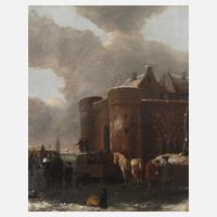 Niederländisches Eisvergnügen vor Festungsanlage111