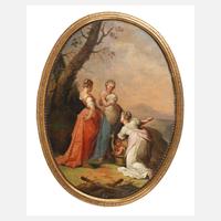 Drei Frauen in abendlicher Landschaft111