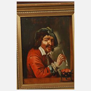 Paar Genreszenen Trinker & Raucher