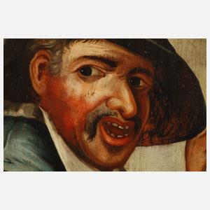 Paar Genreszenen Trinker & Raucher