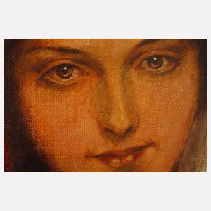 Damenportrait vor Flusslandschaft