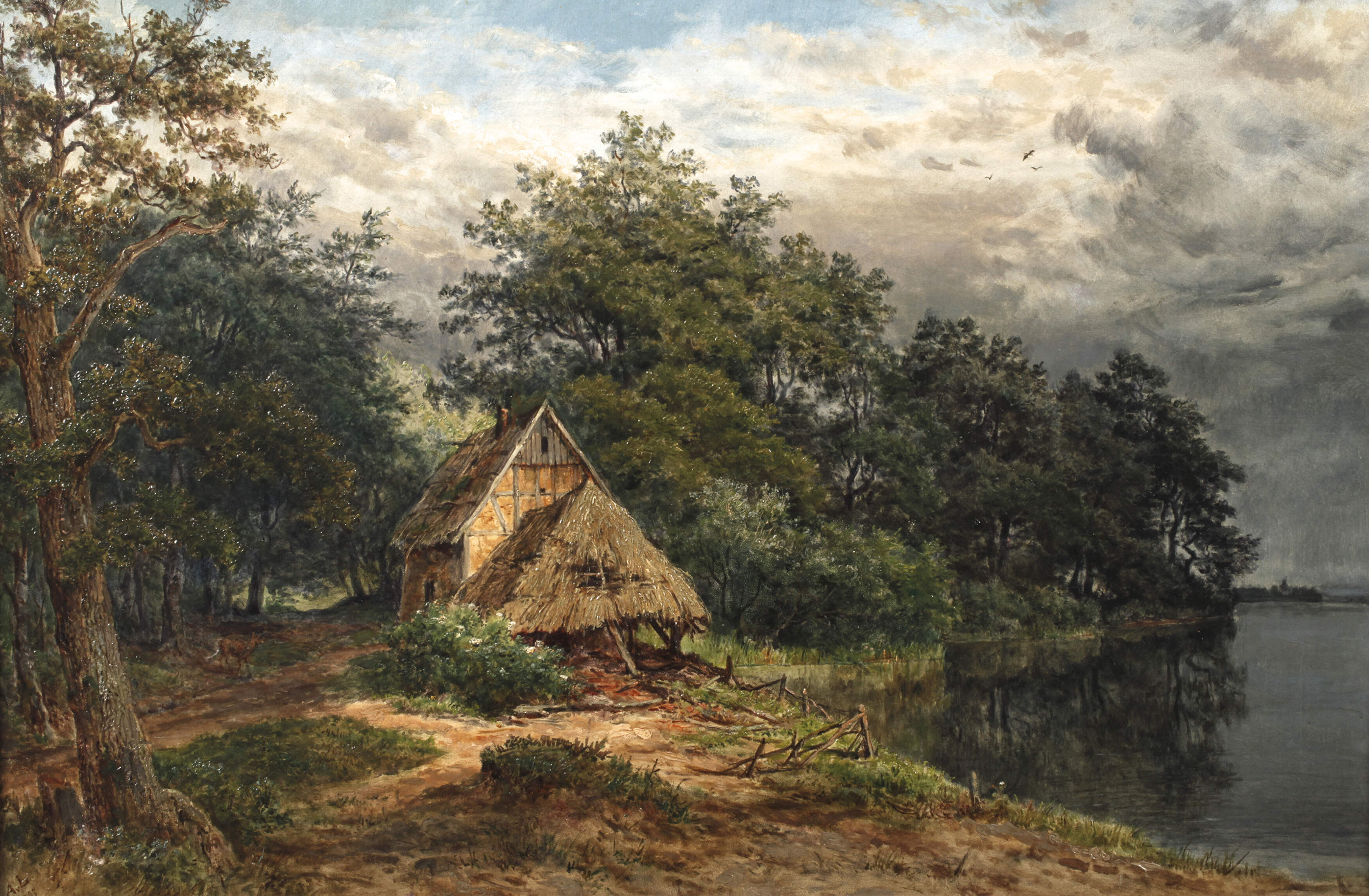 Morbides Bauernhaus am Flussufer