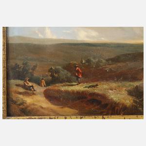 Hügelige Landschaft mit aufziehendem Gewitter