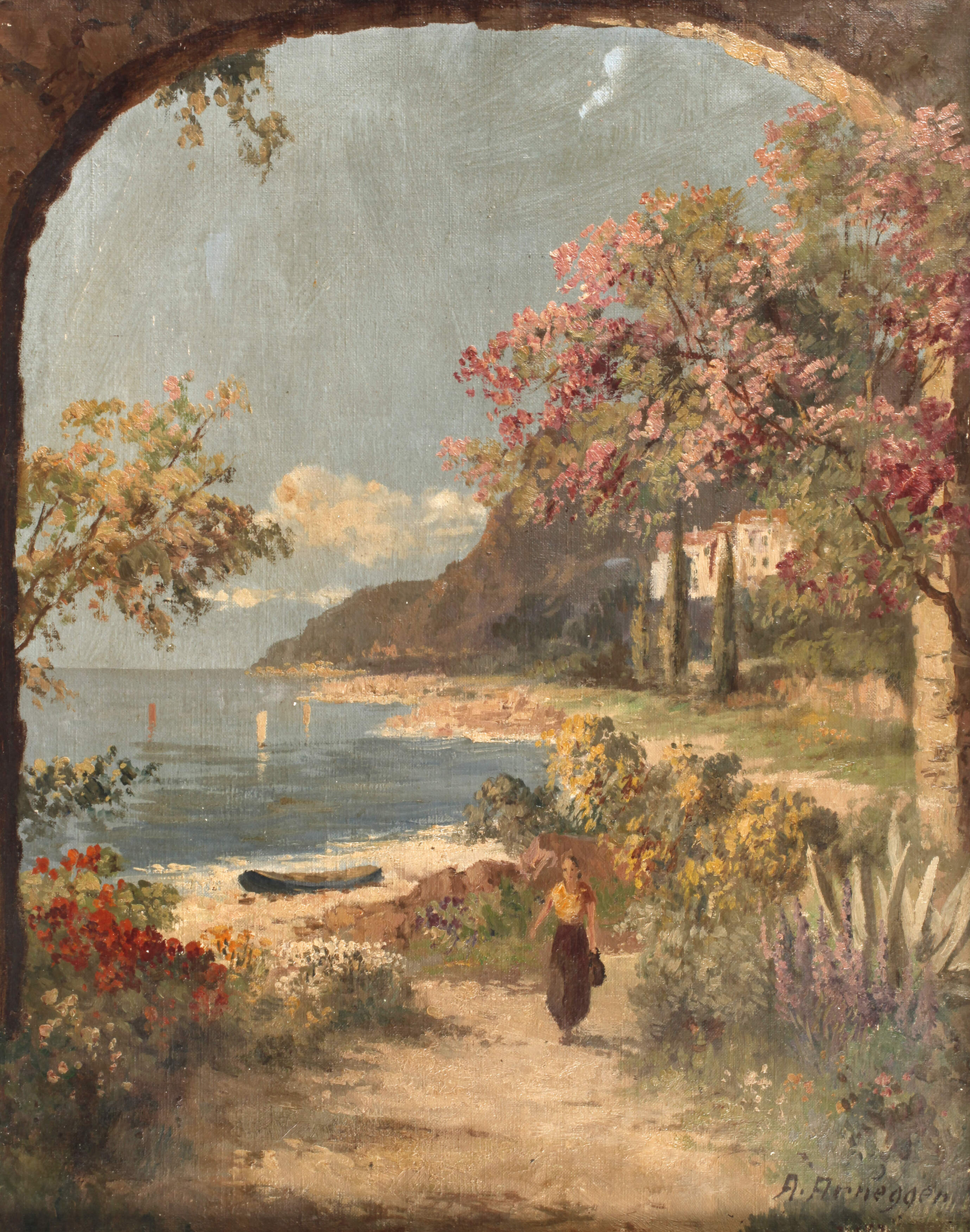 A. Arnegger, Mediterrane Küstenlandschaft