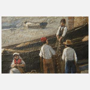 Jacques Carabain, Fischerfamilie am Strand