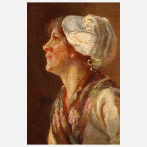 Ingeborg Christensen, Fischerfrau beim Netze flicken