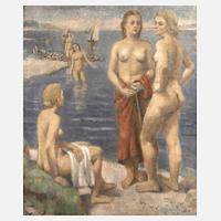 Adolf de Haer, "Badende Mädchen am Rhein"111