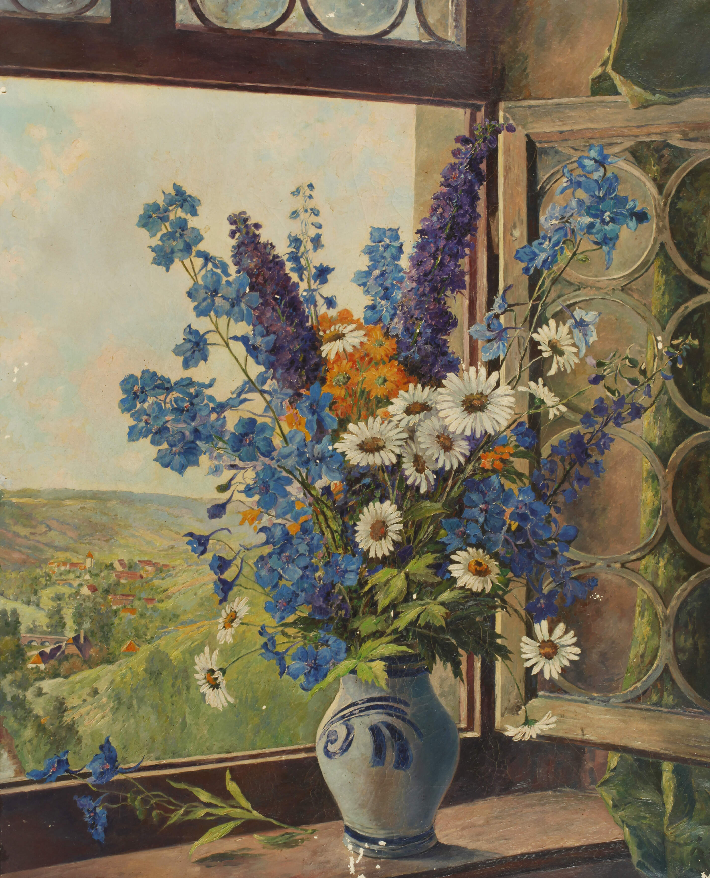 Willi Freitag, Sommerblumenstrauß im Fenster