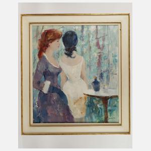 Paul Morró, Zwei junge Frauen im Garten