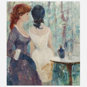 Paul Morró, Zwei junge Frauen im Garten