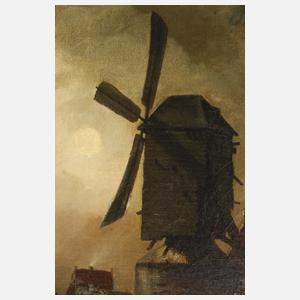 F. von Herrenburger, Windmühle im Mondenschein