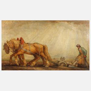 Walther Hoeck, attr., Pflügender Bauer