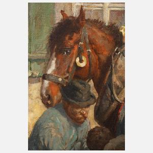 Adolf Hosse, Pferde beim Hufschmied