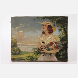 Lipòt Illencz, Junge Frau am Seeufer