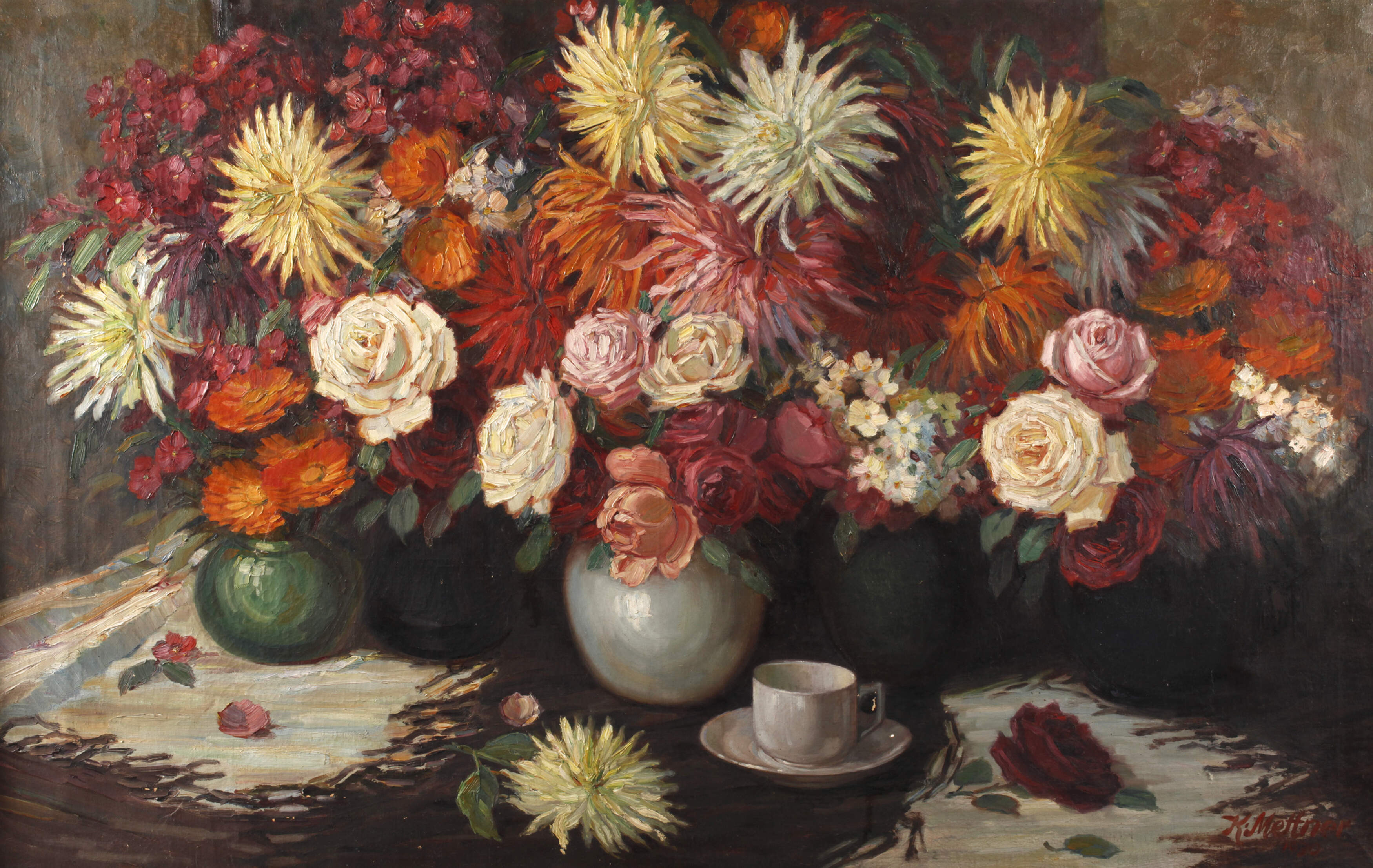 K. Mettner, Blumenstillleben