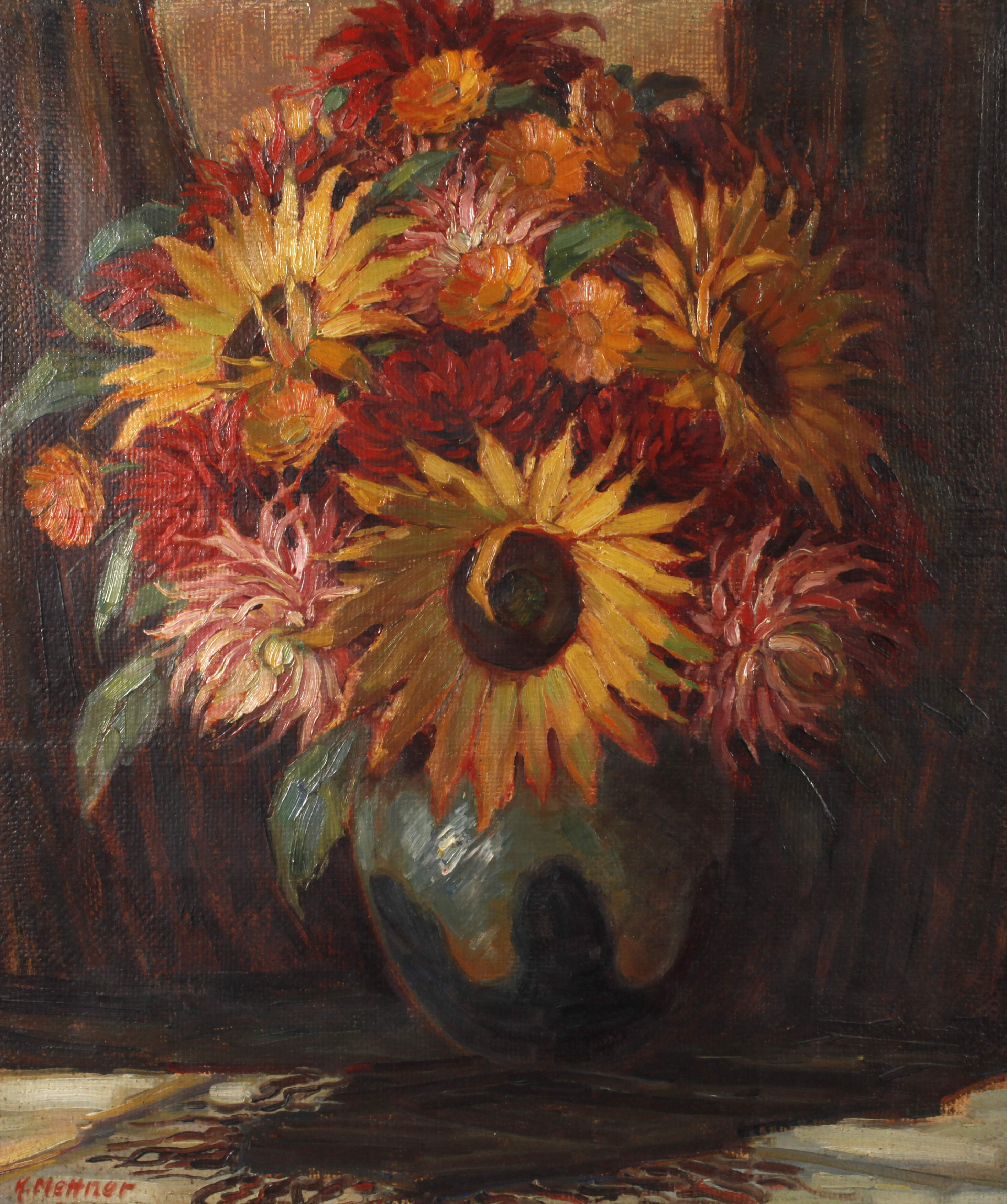 K. Mettner, Herbstblumenstrauß