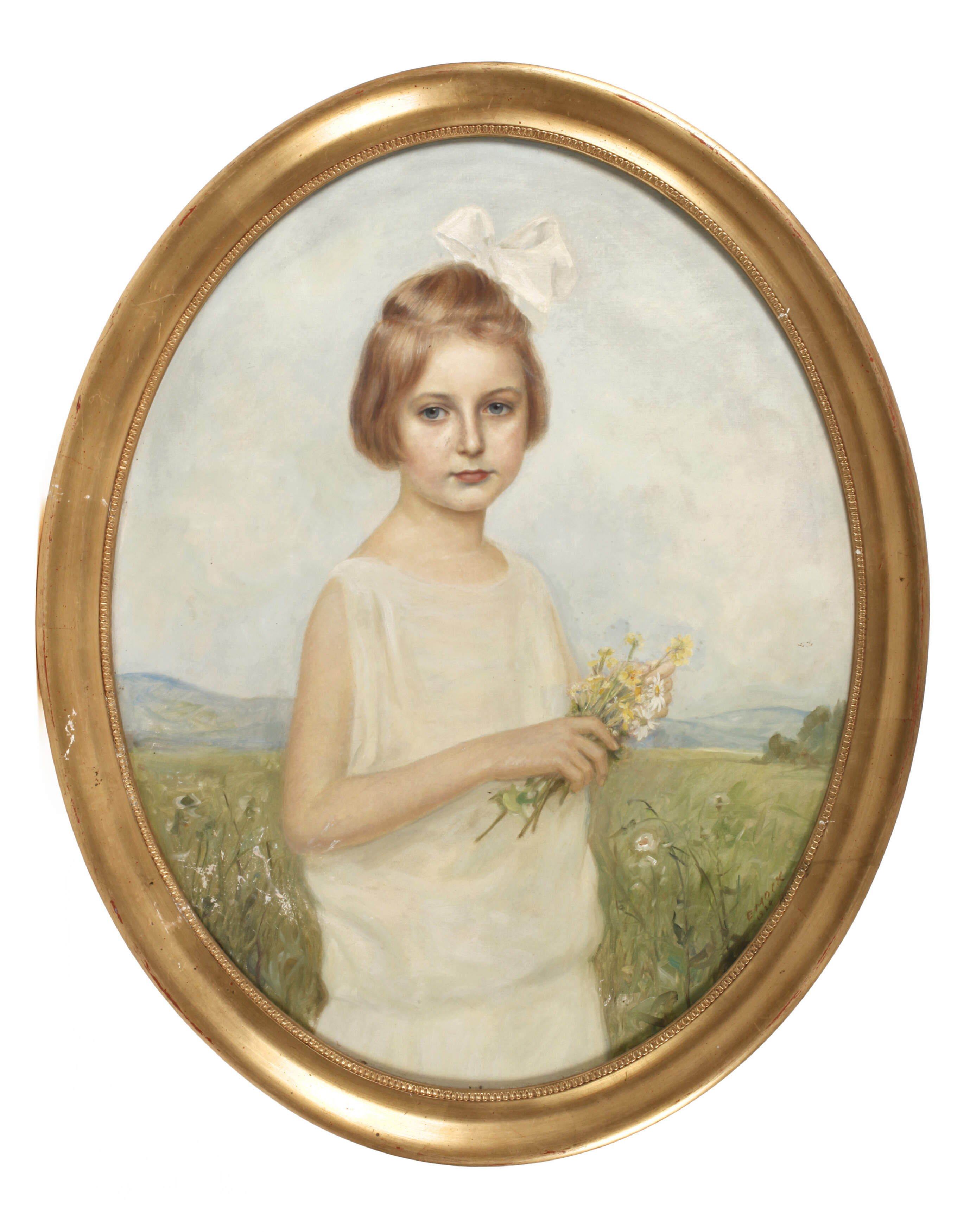 E. Mock, Mädchen auf Sommerwiese