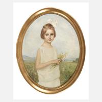 E. Mock, Mädchen auf Sommerwiese111