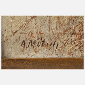 A. Mötsch, Fasane in Winterlandschaft