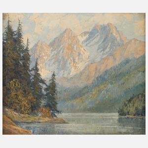 Hans Münnich, "Eibsee mit Zugspitze"