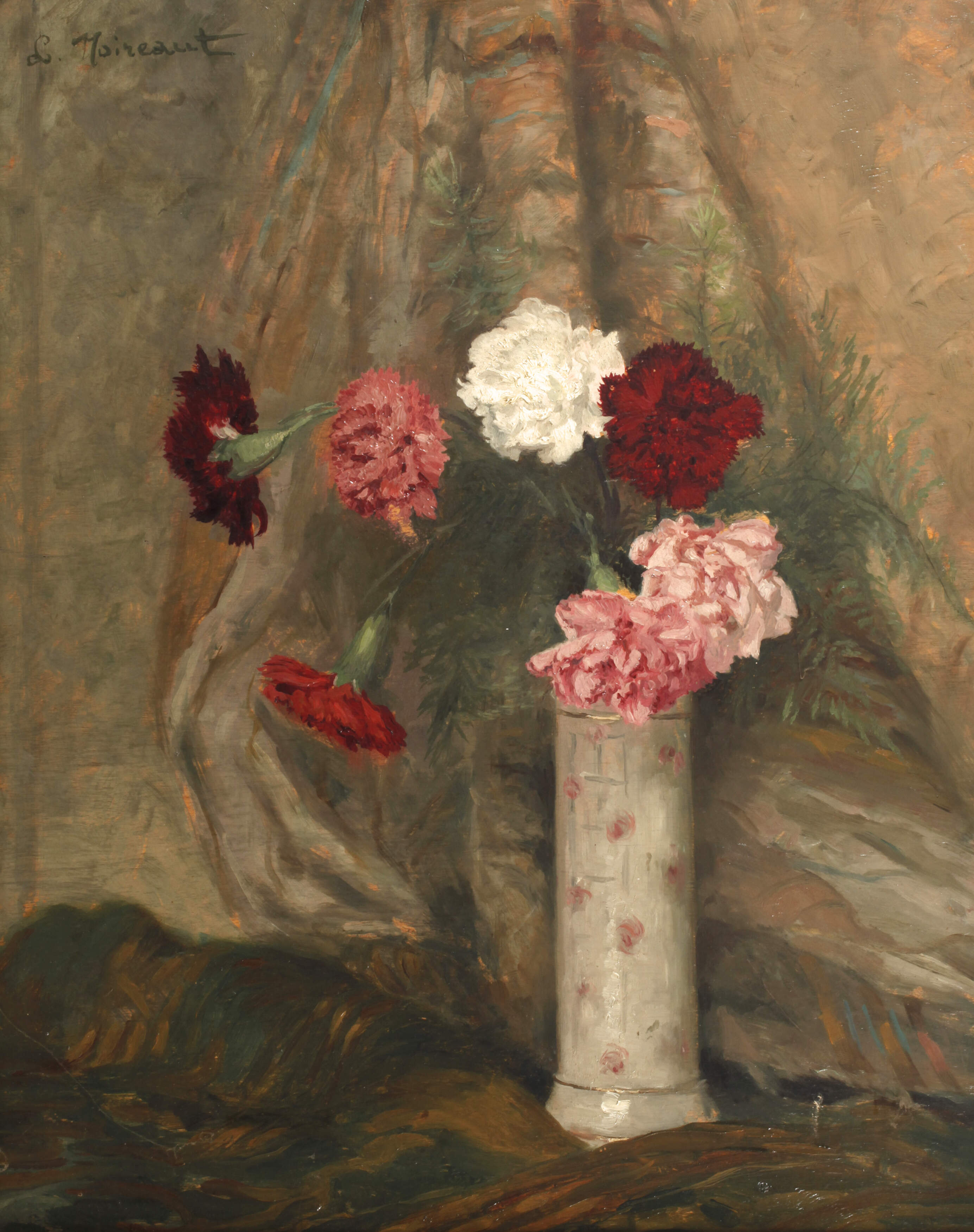 Léon Noireaut, attr., Nelkenstillleben