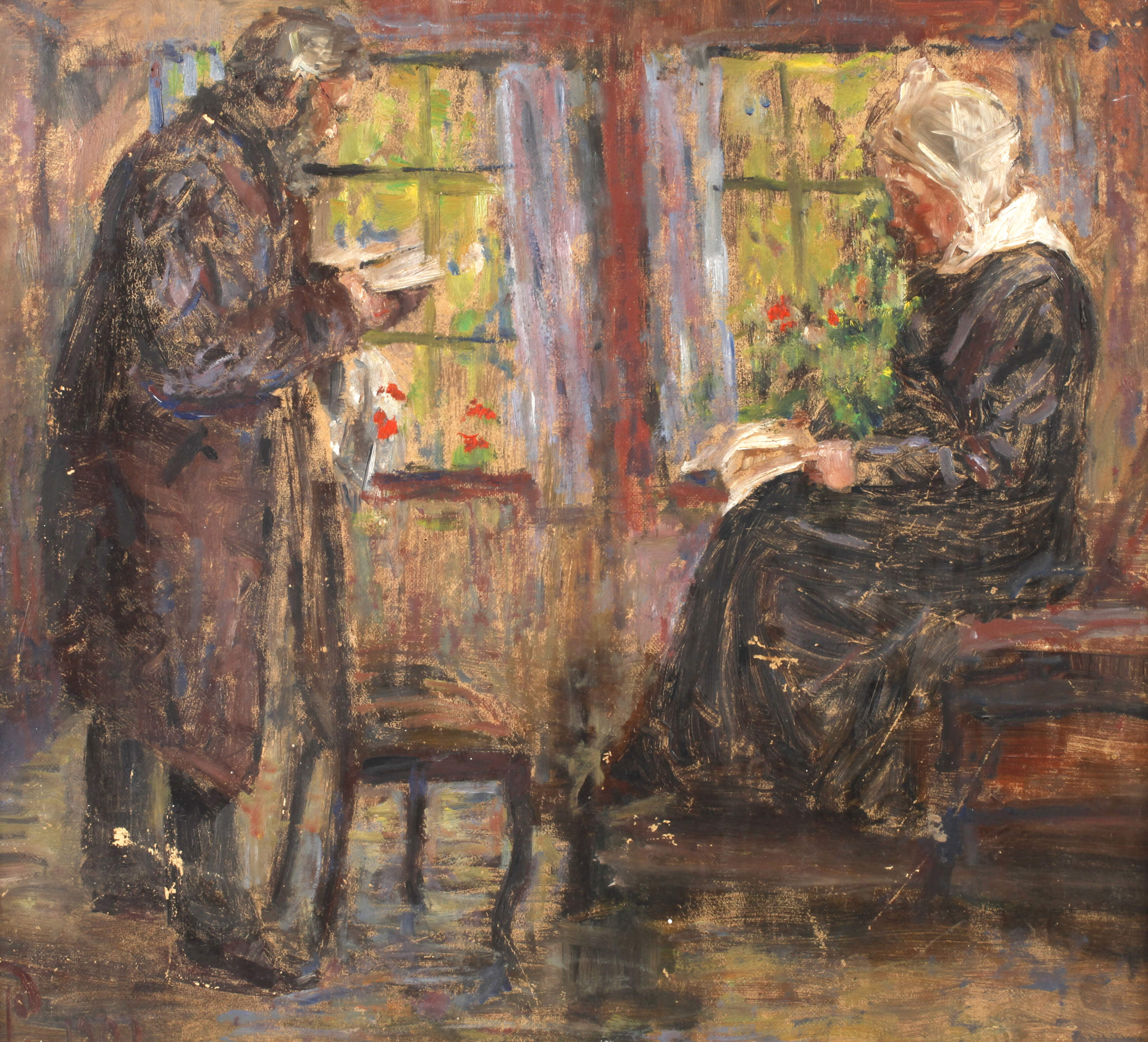 Elly Plathner, attr., Lesendes Paar