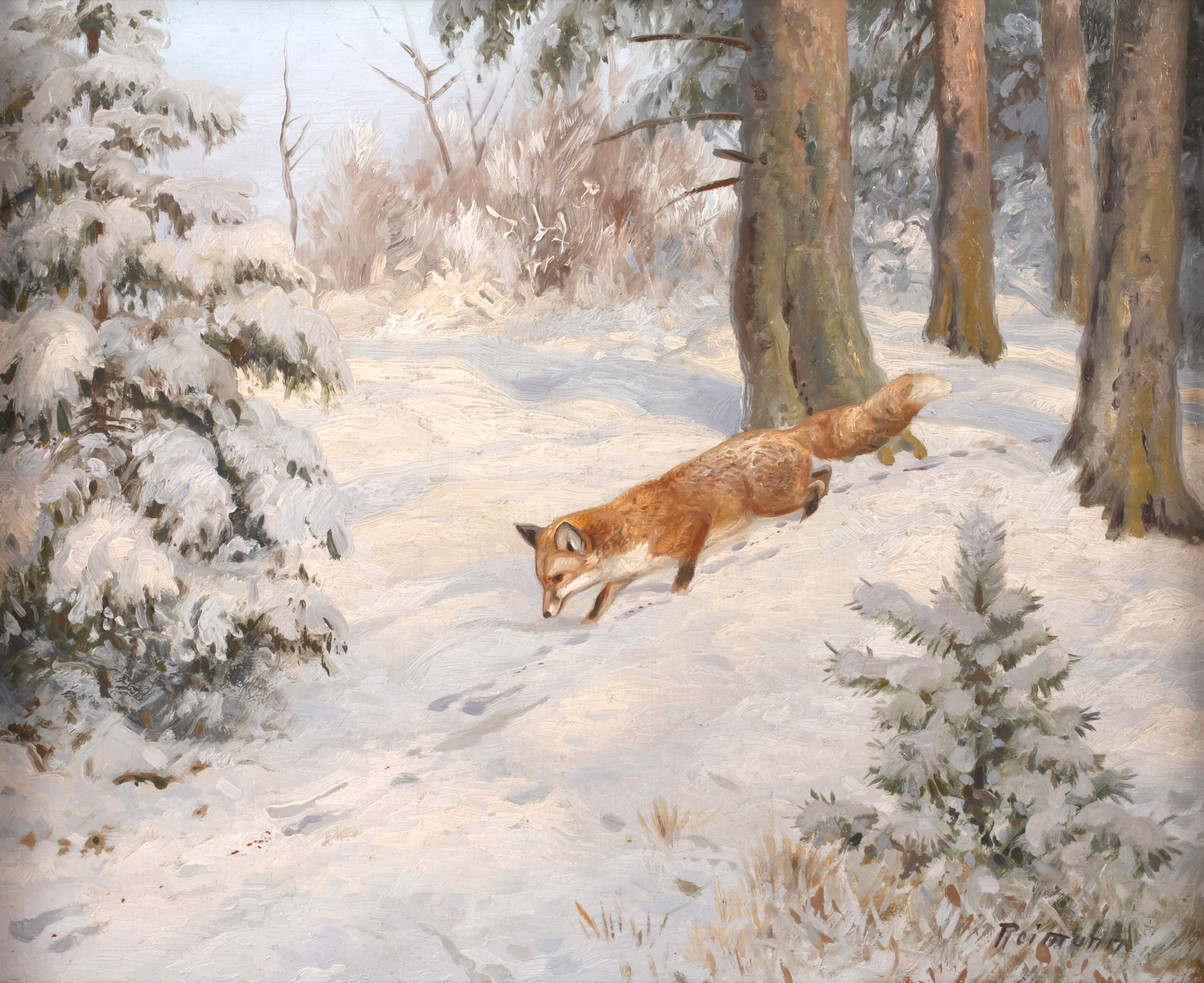 Friedrich Reimann, Fuchs in Winterlandschaft