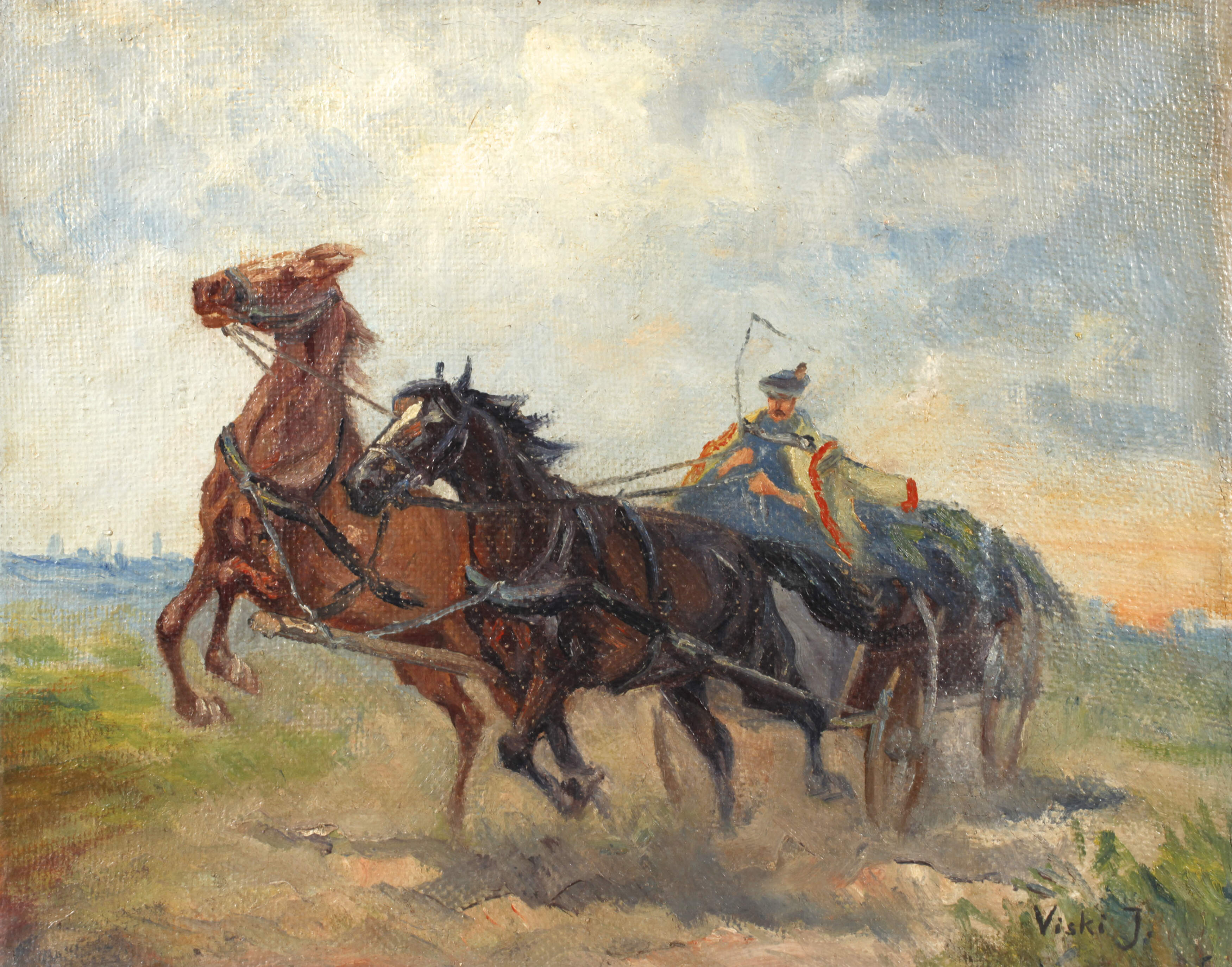 János Viski, Ungarische Pferdekutsche