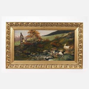 F. Walter, Enten am Brunnen