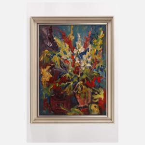 Paul Werner, Blumenstück mit Vase und Apfel