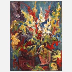 Paul Werner, Blumenstück mit Vase und Apfel