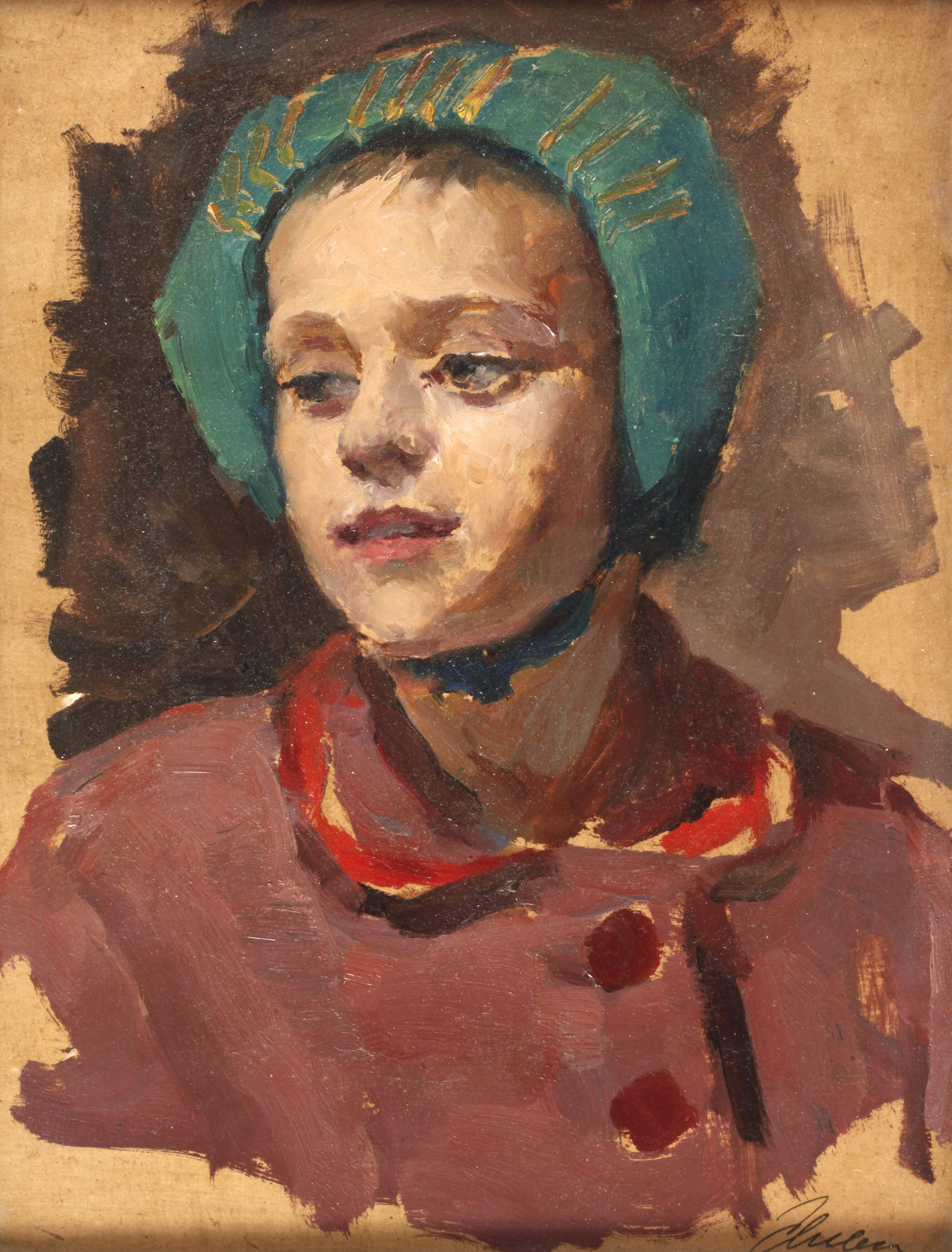 Junge Frau mit Haube