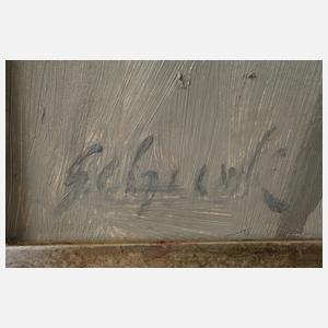 Sitzende Dame in Blau