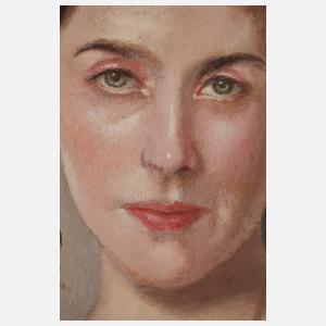 Sitzende Dame in Blau