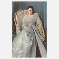 Sitzende Dame in Blau111