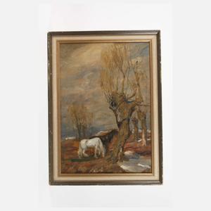 Pferde in vorfrühlingshafter Landschaft