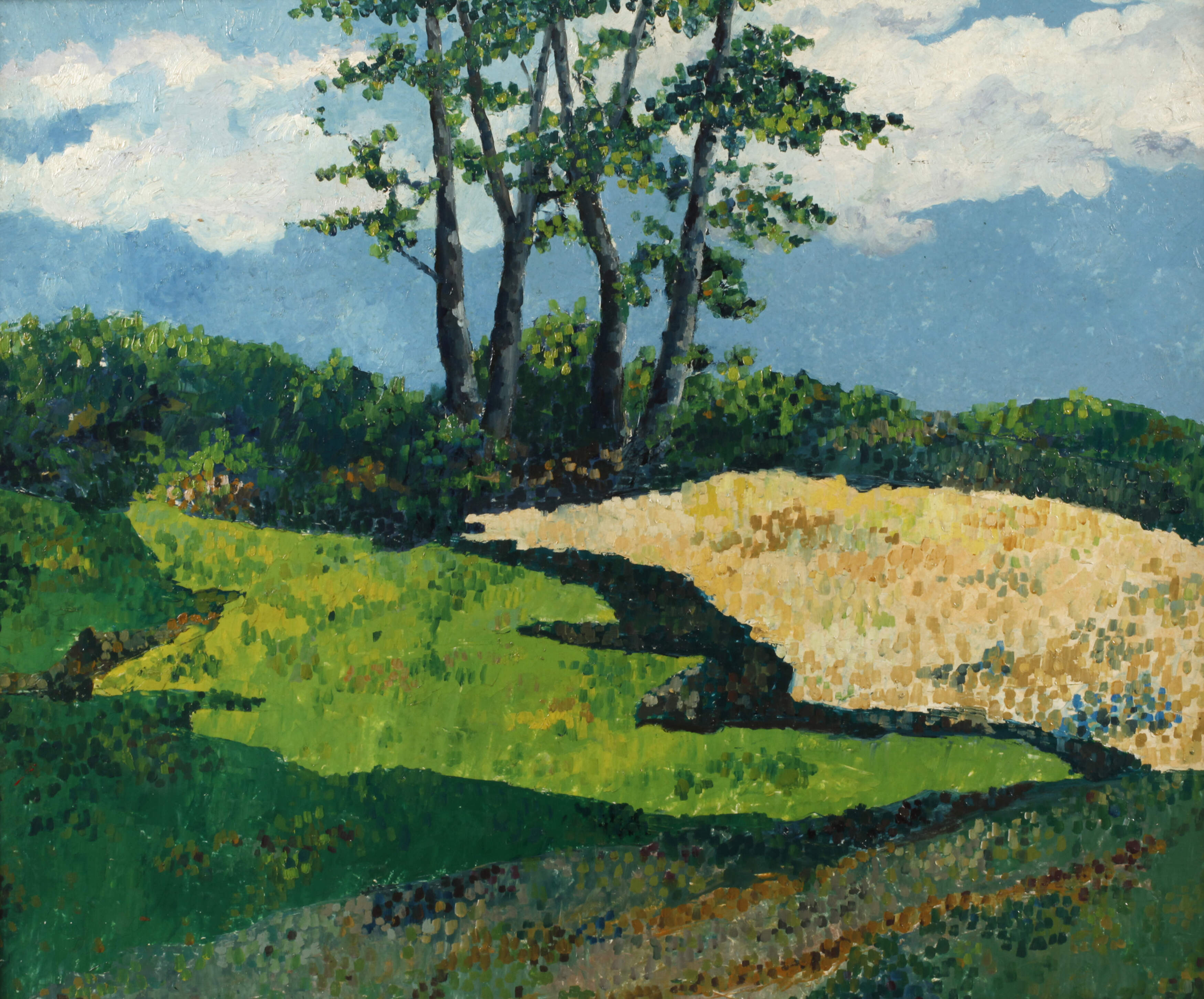 Baumgruppe in Sommerlandschaft