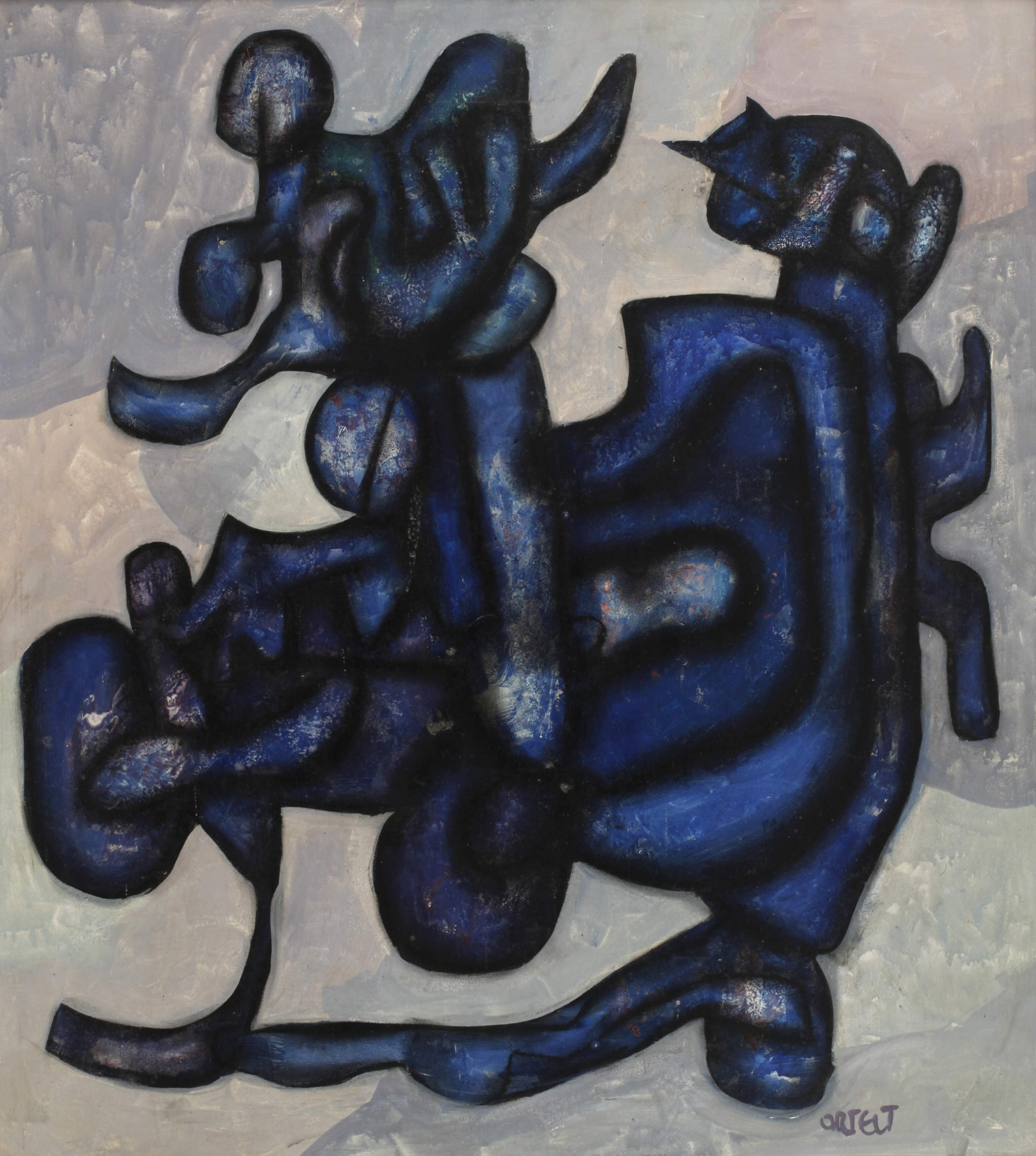 Karl Ortelt, Komposition in Blau